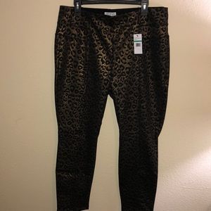 Leggings black and gold leopard